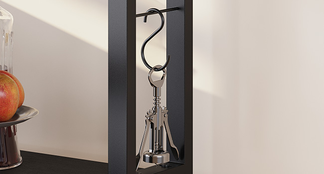 5-Tier Kitchen Bakers Rack with Integrated Power Module, Microwave Stand with Trash Can Storage Cabinet, Multi-Functional Storage Shelf for Coffee Bar, Dining & Living Room, Black Finish