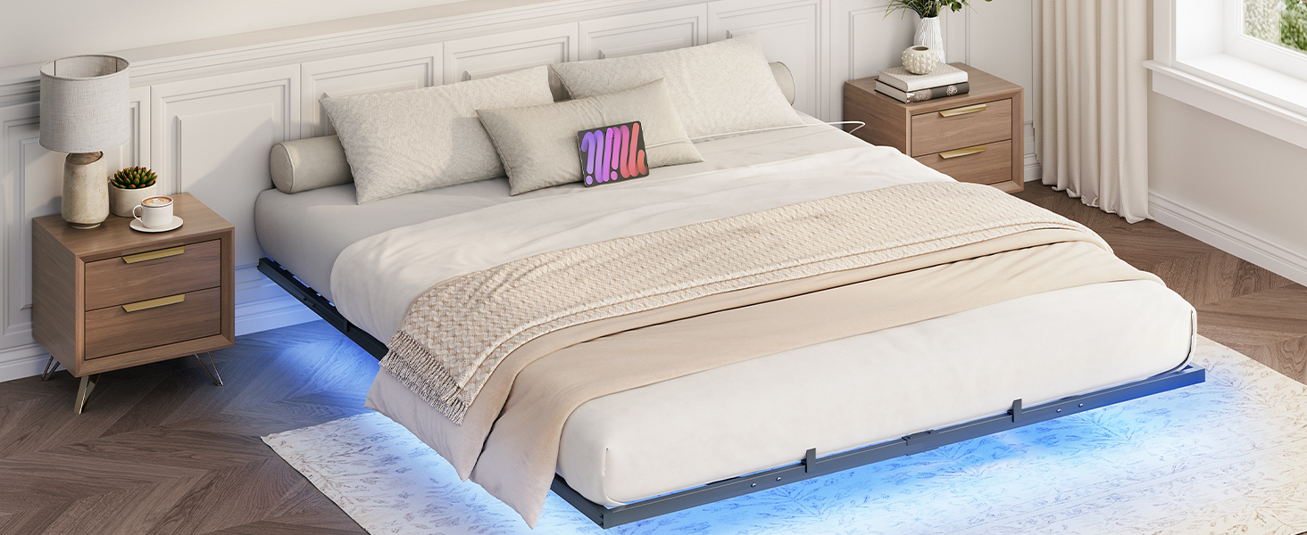 king size floating bed frame
