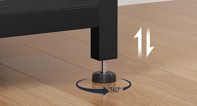 5-Tier Kitchen Bakers Rack with Integrated Power Module, Microwave Stand with Trash Can Storage Cabinet, Multi-Functional Storage Shelf for Coffee Bar, Dining & Living Room, Black Finish