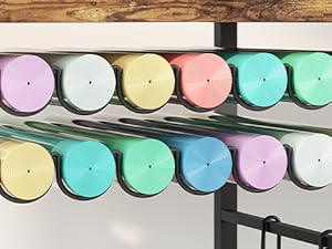 HOOBRO 3 Tier Movable Heat Press Table, Foldable Heat Transfer Stand with Vinyl Roll Holder and Drawer, Heavy Duty Rolling Craft Table, Mobile Workbench Cart for DIY Sublimation, Rustic Brown