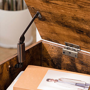 Aufbewahrungstruhe aus Holz, Aufbewahrungsbank mit Verriegelungsmechanismus, Retro-Spielzeugkisten-Organizer mit Sicherheitsscharnier, Stabile Spielzeugtruhe, 75 x 40 X 50.5 cm, Einfache Montage, Rustikales Braun