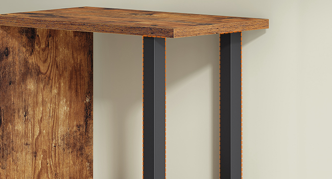 5 Geometrická knihovna ve tvaru písmene S, Dřevěný & Kovová multifunkční skládací knihovna, Moderní dekorativní stojan & Dělič pokojů, Vhodné do kanceláře a obývacího pokoje, Rustikální hnědá & Černá povrchová úprava