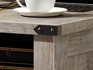 Конечный стол Farmhouse с зарядной станцией, 60cm Large End Table for Living Room, Стол с боковым набором дивана с дверью сараем, Wooden Square Nightstand Bedside Table with Flip Top, Серый