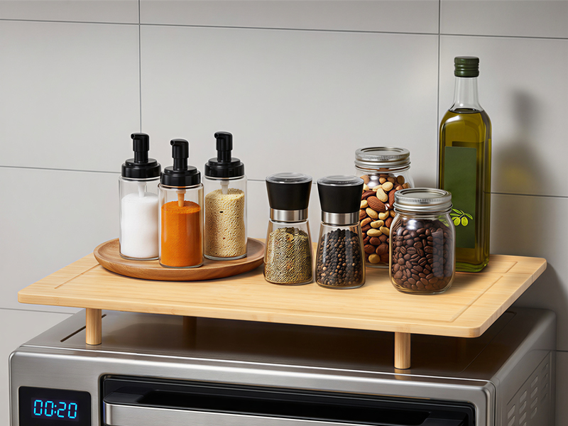 Bamboo Stove Top Cover, Noodle Board with Removable Adjustable Legs, Multi-Functional Stove Cover Board Compatible with Electric Stoves & Gas Burners, مادة الخيزران الطبيعية