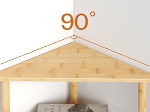 HOOBRO Corner Shelf Stand, 5-Tier Bamboo Corner Bookshelf, Plant Display Shelf, Corner Bookcase, Multipurpose Shelving Unit for Small Space, Living Room, Easy Assembly, Natural