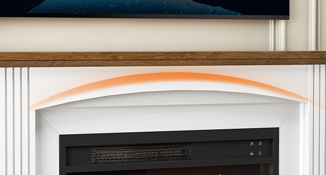 HOOBRO Electric Fireplace with Mantel, Fireplace TV Stand with Led Light, 74" Farmhouse Entertainment Center with Storage, Realistic Stacked Stone Surround and 3D Flame for Living Room, Bedroom