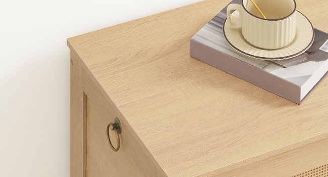 HOOBRO Storage Bench, Large Toy Box, Storage Chest with Faux Rattan Decoration, Toy Chest, 39.4'' Toy Storage Organizer, Safety Hinge and Sturdy Support, for Living Room, Bedroom, Natural