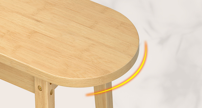 1M Bamboo Dining Bench, Natural Wood Kitchen Bench, Sturdy Wooden Entryway Bench, Suitable for Living Room, Hallway, Bedroom & Bathroom