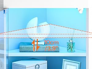 Corner Display Cabinet with Glass Doors, Glass Display Cabinet with LED Lights, 6-Tier Curio Cabinet for Collectibles & Books, Modern Corner Bookcase, White