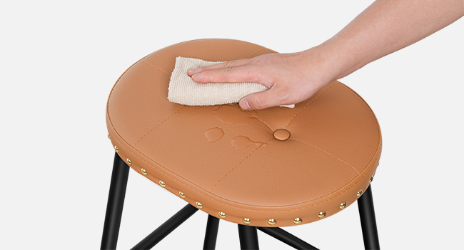 Set of 2 Bar Stools, Counter Height PU-Padded Kitchen Stools, Backless Modern Stools for Kitchen Island, Bars and Dining Rooms, Brown & Black