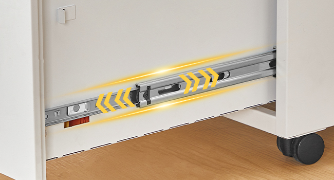 Mobile Lockable Filing Cabinet with 3 Drawers, 5-Wheel Office Storage Container, Desk Base Cabinet Compatible with A4, Legal and Letter Files, White