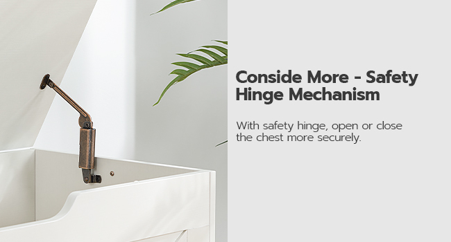 storage chest, retro toy box organizer with u-shaped cut-out pull, storage bench, safety hinge, sturdy toy chest, wooden, supports 220 lb, easy assembly, white