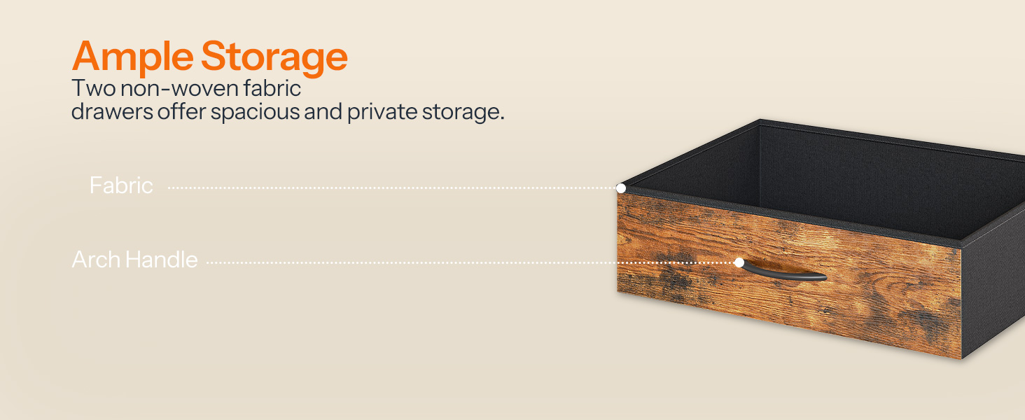 TV Stand with Integrated Power Outlet and LED Lighting, Entertainment Center Compatible with TVs Up to 75 Inches, Modern Media Console with 2 Non-Woven Drawers, Rustic Brown