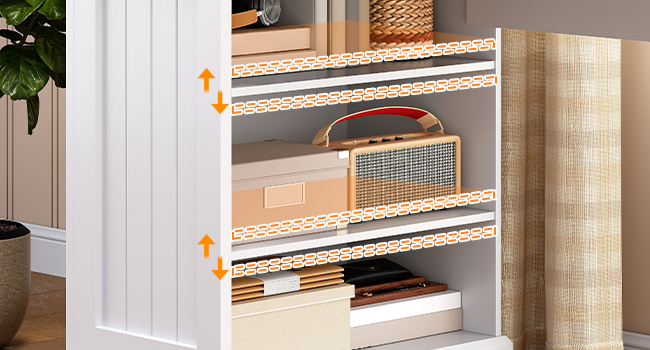 L-Shaped Corner Computer Desk with Integrated Charging Station, White & Walnut Wooden Home Office Desk with File Drawers and Adjustable Open Shelves