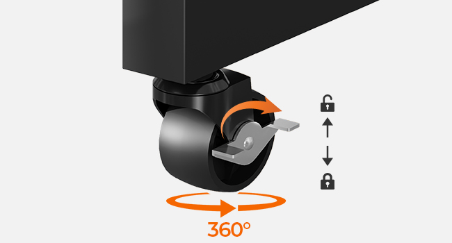 Rustic Brown & Black Mobile Overbed Table with Lockable Wheels, 180cm Height-Adjustable Over Bed Desk Equipped with Charging Station, Suitable for Bedroom, Living Room and Office