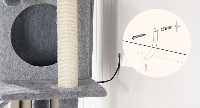 HOOBRO Double Litter Box Enclosure with Cat Tree, 45.3" L x 17.7" W x 68.9" H All-in-One Modern Cat Tower with Bed, Hidden Litter Box Enclosure Furniture, with Hammock, Sisal Posts, Greige