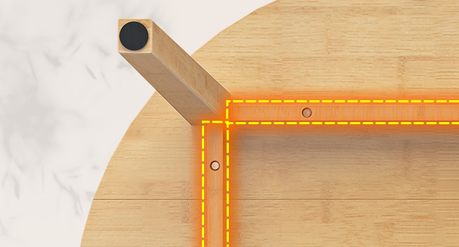 Natural Bamboo Round Dining Table, 35.4 Inch Small-Space Kitchen Table for 4 Persons, Space-Saving Dining Furniture, Easy-Assembly Design, Suitable for Dining Room, غرفة الجلوس, مكتب, مطبخ & شقة, Model YL91CZ01