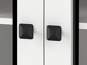 Maalaistalon päätypöytä latausasemalla, Suuri sohva sivupöytä sivuhyllyillä, Neliö yöpöytä lasi -ovella, Suuri yö seisoo olohuoneeseen, Valkoinen ja pähkinä