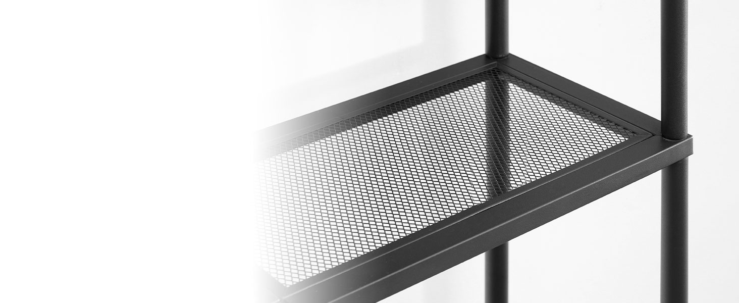 4-Tier Freestanding Over-The-Toilet Storage Organizer, Space-Saving Above-Toilet Shelf with Adjustable Feet, Easy Assembly, Rustic Brown and Black