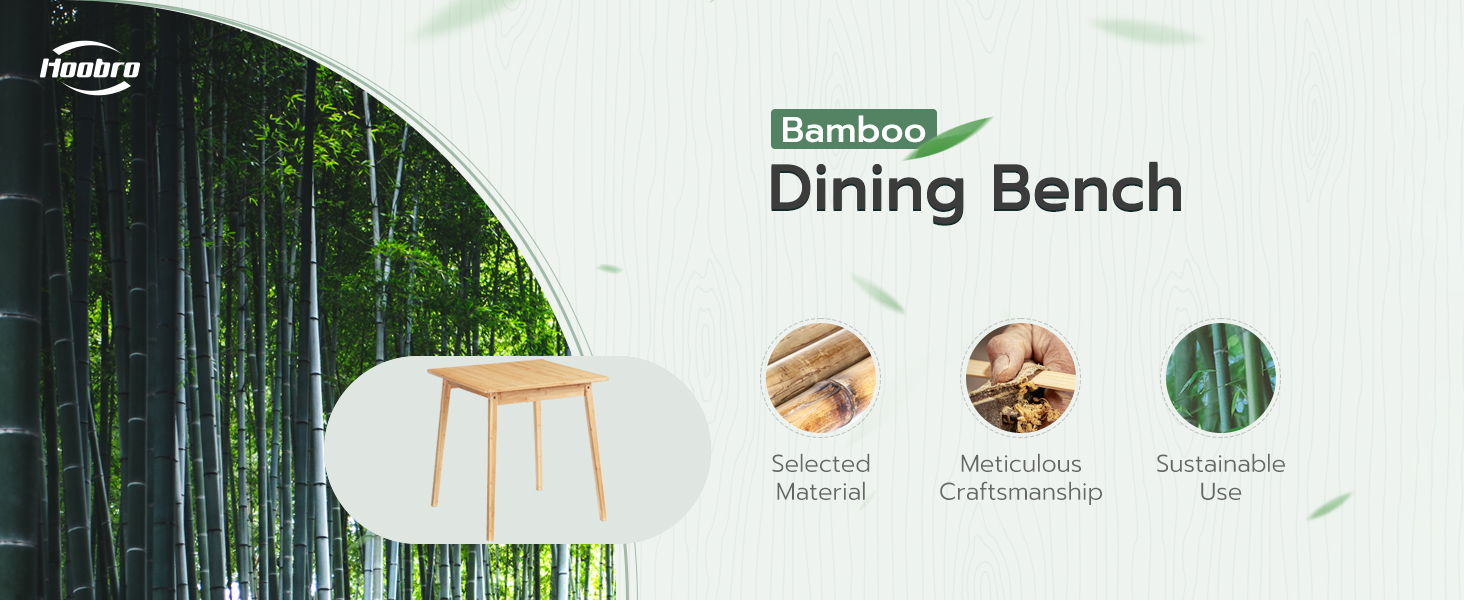 HOOBRO Bamboo Dining Table, Square Dining Table for 2, 27.6" Kitchen Table for Small Space, Writing Table, Easy to Assemble, for Dining Room, Living Room, Office, Kitchen, Natural