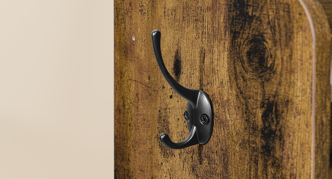 Shoe Storage Cabinet with 2 Flip Drawers, Slim Entryway Shoe Cabinet with Adjustable Side Storage, Wooden Shoe Organizer for Hallway, Rustic Brown