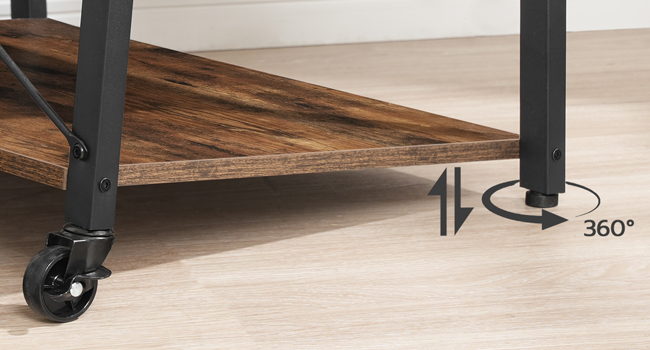 Rolovací televizní skříňka s policemi a prodlužovacím kabelem, Kompatibilní s 32-55 Palcové obrazovky, Multifunkční zábavní centrum pro obývací pokoj & Ložnice, Rustikální hnědá & Černý