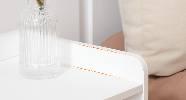 Modern LED Nightstand with Charging Function, White 2-Drawer Bedside Cabinet with USB Ports, Multifunctional End Table for Bedroom and Living Room