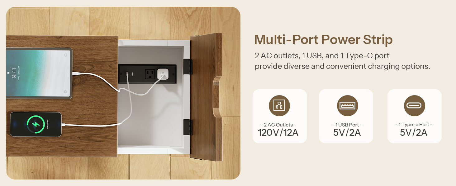 Тумбочка з зарядною станцією