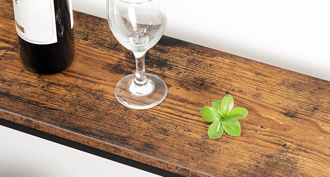 Industrial Narrow Console Table, 120cm Rustic Brown & Black Entryway Sofa Table with Storage Shelf, Metal Frame Accent Table for Living Room, Flur, Foyer & Büro