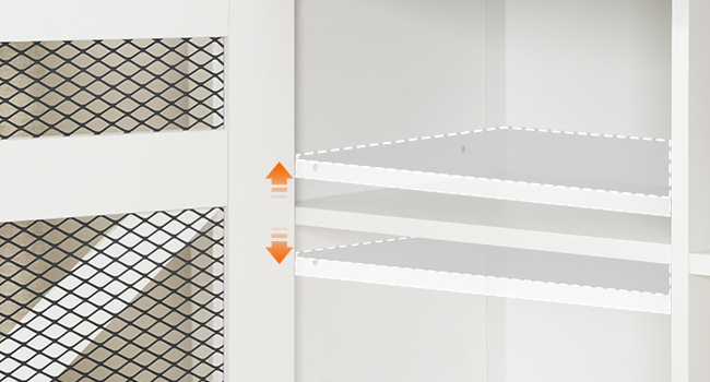 Farmhouse-Style Console Table with Storage, 110cm Narrow Entryway Table Featuring Open Shelf and 2 Cabinets, Multifunctional Sofa Side Table for Living Room, White & Walnut Finish