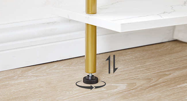 6-Επιτοίχιο ράφι σκάλας Tier DIY, Στενός Χρυσός & Μαρμάρινη Ξύλινη Βιβλιοθήκη, Πολυλειτουργικό ράφι αποθήκευσης οθόνης & Βάση φυτών για σαλόνι, Υπνοδωμάτιο, Μελέτη & Μπαλκόνι