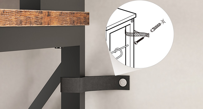 Bakers Rack with Power Outlet, Microwave Stand with Trash Can Bin Cabinet, 5-Tier Kitchen Storage Shelf Cabinet, Tall Coffee Bar Table Station for Dining Room, Rustic Brown and Black