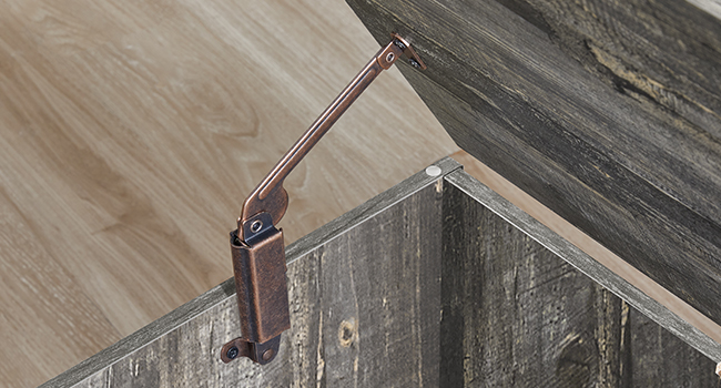 Banc de rangement HOOBRO, 39.4" Coffre de rangement rétro en bois avec poignée découpée en forme de U, Charnière de sécurité, Les soutiens 220 lb et assemblage facile pour organisateur de coffre à jouets (Gris Vintage)