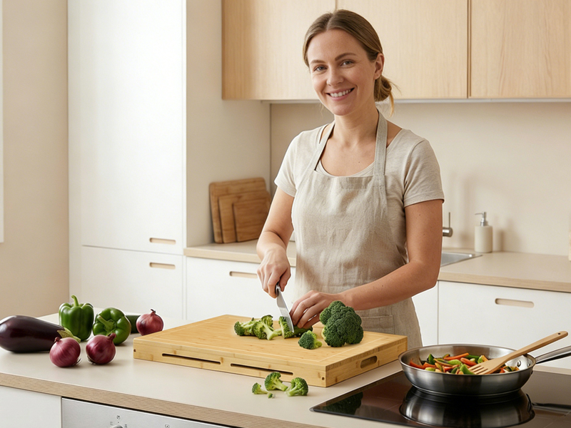 Natural Bamboo Stove Top Cover, Model Multi-Functional Noodle Board Compatible with Electric Stoves & Gas Burners, Food-Grade Cutting Board for Kitchen Counter/Sink/Oven