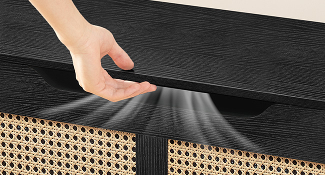 Banc de rangement HOOBRO, 43.3" Toy Box, Coffre de rangement en rotin, Supports de banc d