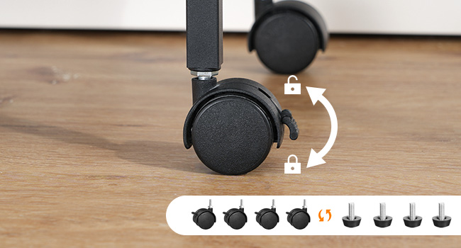 Industrial Printer Stand, 3-Tier Mobile Printer Table, Rolling Cart with Power Outlets and USB Ports, Home Printer Stand with 2 Hooks, Suitable for Office and Living Room, Black