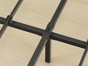 160×200cm Metal Double Bed Frame with LED Lighting and Charging Station, Quiet Stable Guest Bed for Bedroom & Гостевая комната, Легкая сборка, Черный