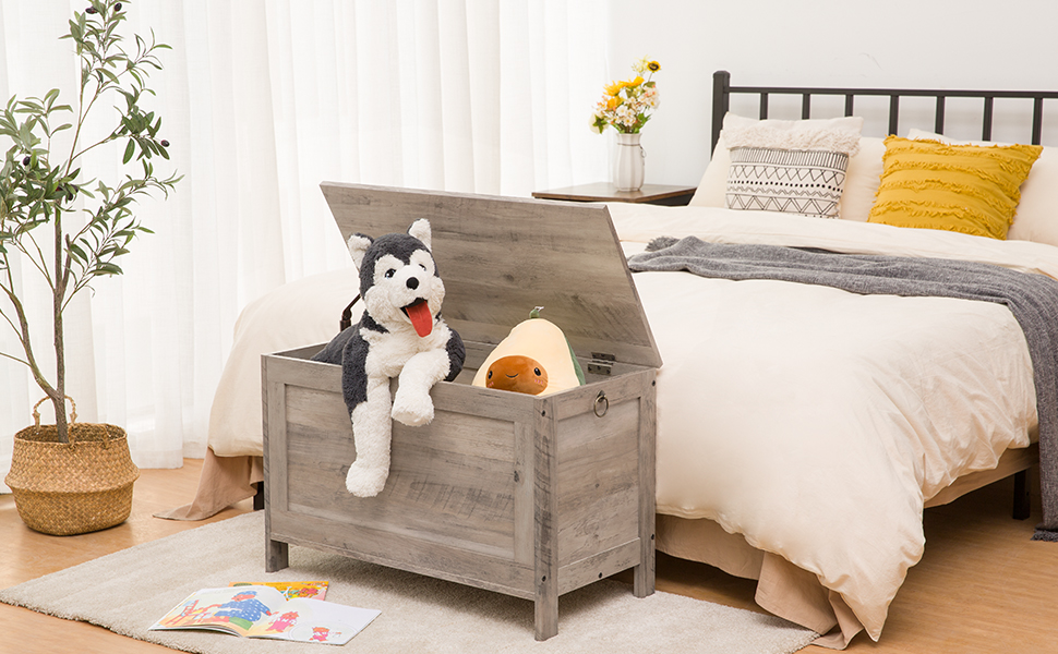 Skrzynia magazynowa, Ławka z miejscem do przechowywania, Skrzynia na zabawki z pokrywką, Ławka na buty, Siedzisko w klatce piersiowej, Solidna skrzynia do przedpokoju, Sypialnia i pokój dzienny, Szary