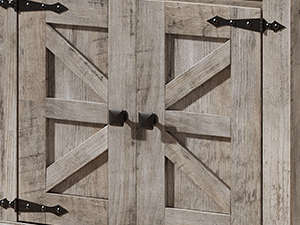 Конечный стол Farmhouse с зарядной станцией, 60cm Large End Table for Living Room, Стол с боковым набором дивана с дверью сараем, Wooden Square Nightstand Bedside Table with Flip Top, Серый