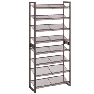 Metal Shoe Rack, 8 Tier Shoe Rack for Closet, Holds 24-32 Pairs of Shoes, 29.5" W x 11.6" D x 63" H, Stackable, for Entryway, Hallway, Living Room Bronze