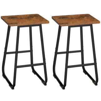 شريط براز, 26'' براز بار مع مسند القدمين, مجموعة من 2 كراسي بار الصناعية, براز شريط عداد المطبخ, براز بار الإفطار للحانة, غرفة العشاء, حاجِز, التجميع سهل, بني ريفي