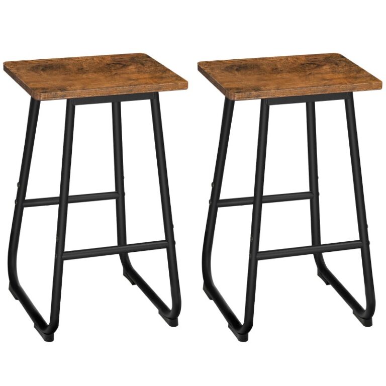 شريط براز, 26'' براز بار مع مسند القدمين, مجموعة من 2 كراسي بار الصناعية, براز شريط عداد المطبخ, براز بار الإفطار للحانة, غرفة العشاء, حاجِز, التجميع سهل, بني ريفي