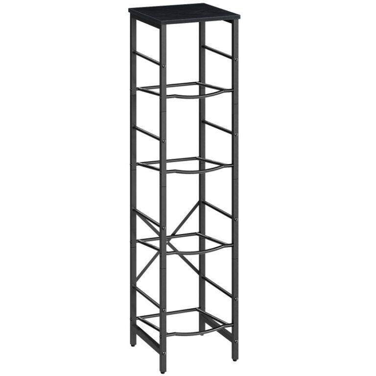 Jarra de agua de metal negro estante, Soporte de botella de agua, 5 Estante de jarra de agua de galones, 4-Soporte de botella de agua de nivel, Soporte de jarra de agua, para la cocina, Sala de estar, Oficina