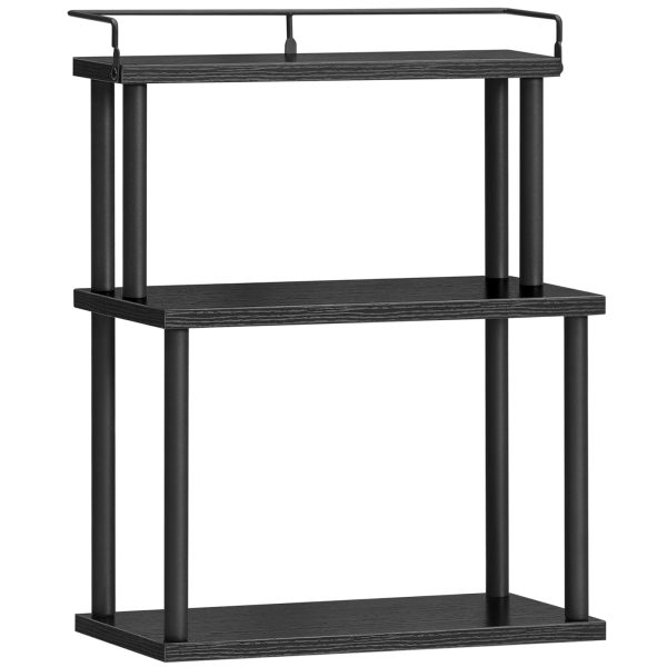 3-Tier Freestanding Spice Rack Organizer, Desktop Countertop Storage Rack for Kitchen, Office, Study Room and Living Room, Black