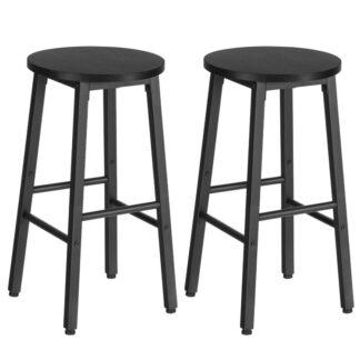 Bar Stools, Insieme diSgabelli da barools, Sgabelli da cucina, Tavoli alti, 64 sgabelli alti cm, per sala da pranzo, Cucina, Robusto e stabile, Stile industriale, Nero