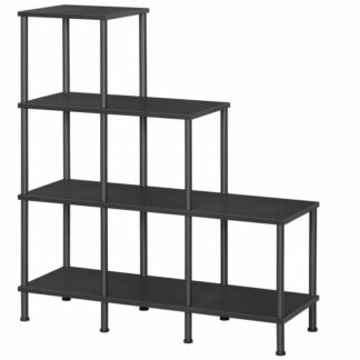 DIY -kirjahyllyn järjestäjä, 4-Tier -kuutiohyllyn järjestäjä, Industrial -askel kirjahylly, Tikkaat hylly 6-kuutiolla säilytysjärjestäjä, Kuution kirjahylly, Cube Storage -hylly olohuoneeseen, Musta