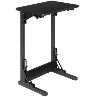 Összecsukható C alakú végtábla, Összecsukható TV -tálca asztal étkezéshez, Csúszik csúsztassa a kanapén oldalsó asztal alá kis helyhez, Hordozható kanapé oldalsó asztal a nappalihoz, Hálószoba, Fekete