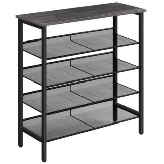 sapateira, 5-Unidade de armazenamento de sapatos de camada plana & prateleira de organizador de sapatos ajustável inclinado para 16 pares, durável e estável, para entrada, corredor, armário, dormitório, industrial, CHINHA CHINE