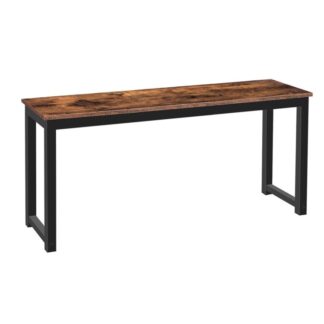 مقاعد الطعام, زوج من 2 مقاعد, مقاعد داخلية على الطراز الصناعي, إطار معدني متين, للمطبخ, غرفة العشاء, غرفة المعيشة, بني ريفي