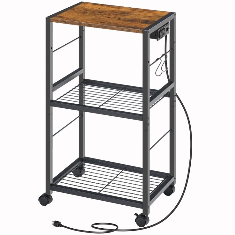 Ρουστίκ καφέ 3 επιπέδων εκτυπωτή, Ο εκτυπωτής στέκεται με σταθμό φόρτισης, Βιομηχανικό τραπέζι του εκτυπωτή με ξύλινη επιφάνεια εργασίας, Εκτυπωτής, Ερευνητής, Οργανιστής αποθήκευσης φαξ